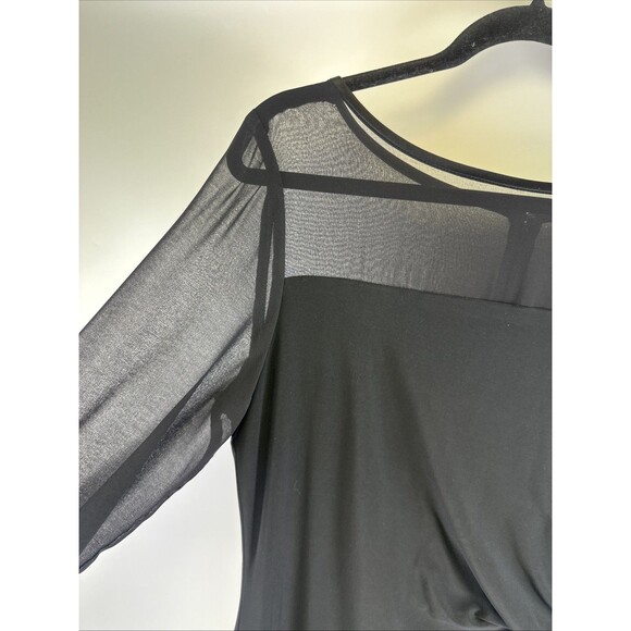 Lauren Ralph Lauren Dress Chiffon Silk Long Sleeves Knee Ruched Cuffs Womens 12 - Picture 3 of 15